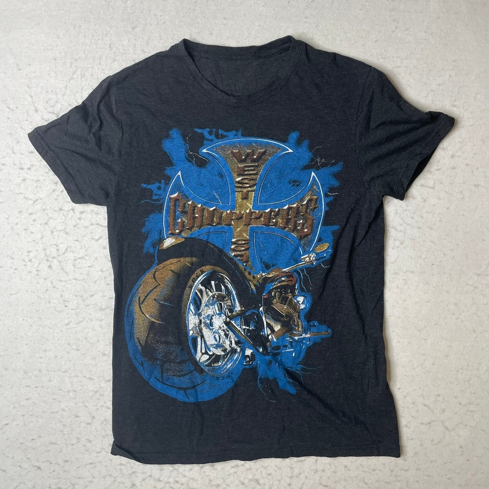West Coast Choppers Motorcycle T Shirt Dark Gray‎ Graphic Tee Short Sleeve M